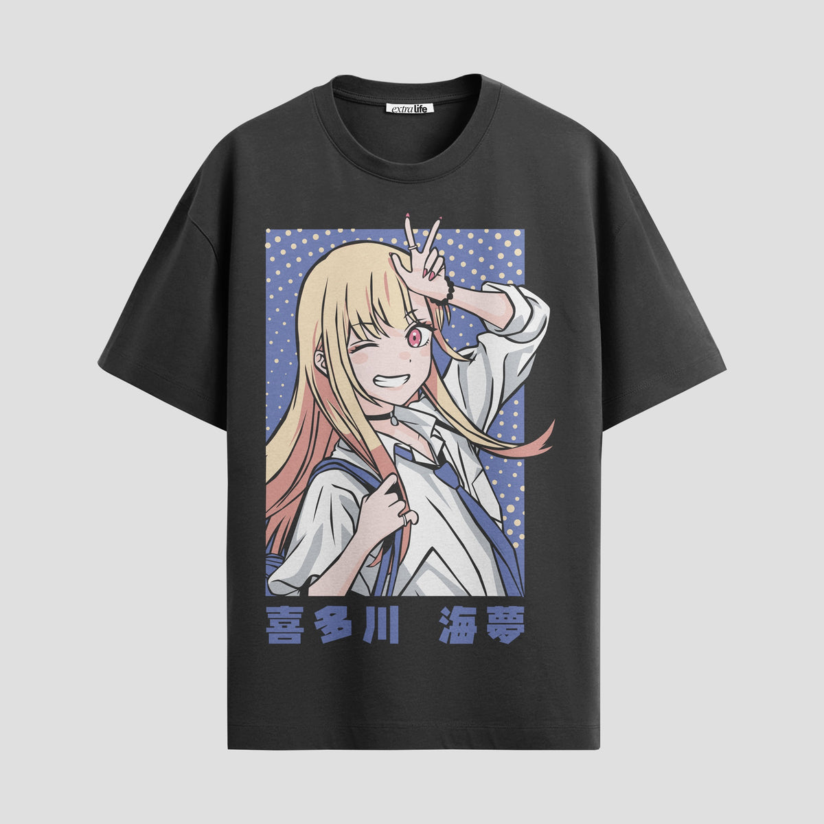 Playera urbana de anime y gaming ExtraLife MX, corte Classic Premium unisex ligero y transpirable en color Deep Black y Pure White, ropa de uso diario para gym y casual.