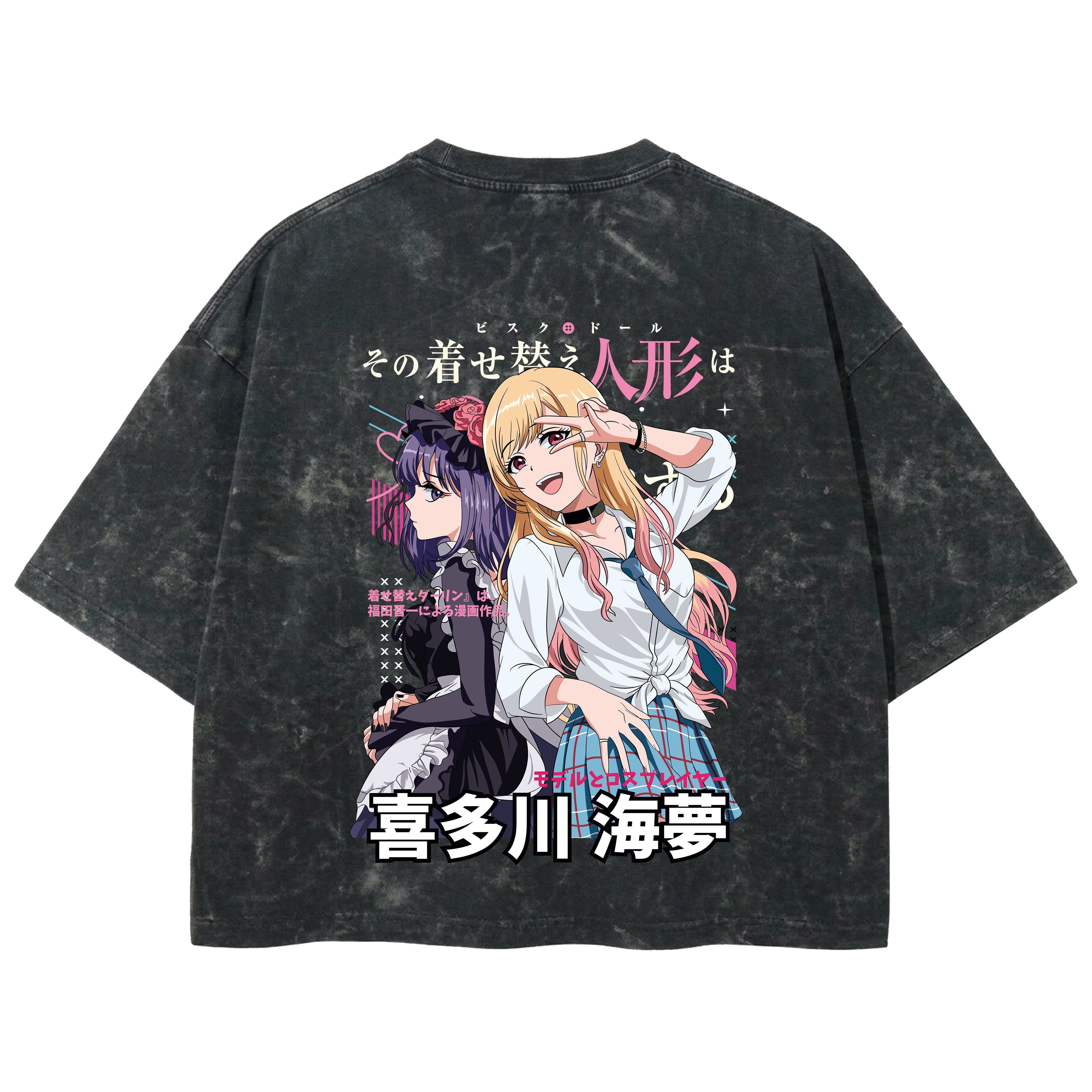 Playera streetwear premium de anime y gaming ExtraLife MX, corte boxy deluxe mineral wash heavyweight en color Acid Wash, moda urbana mexicana de culto.