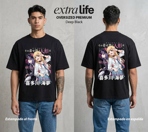 El Arte del Cosplay | El Vacio del Bien #02677 - Playera Oversized Premium | Deep Black - Foto en modelo