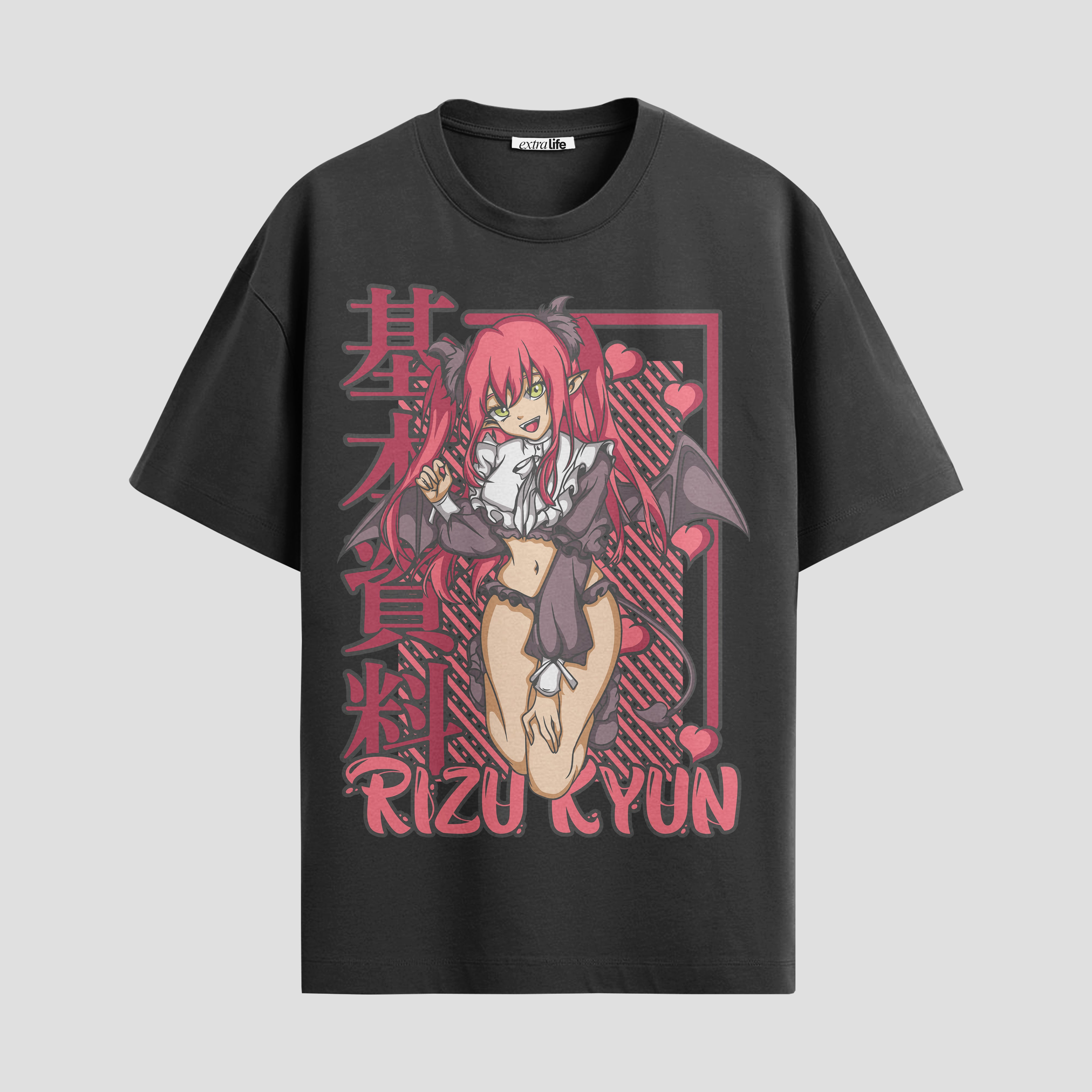 Playera urbana de anime y gaming ExtraLife MX, corte Standard Fit unisex ligero y transpirable en color Deep Black y Pure White, ropa de uso diario para gym y casual.