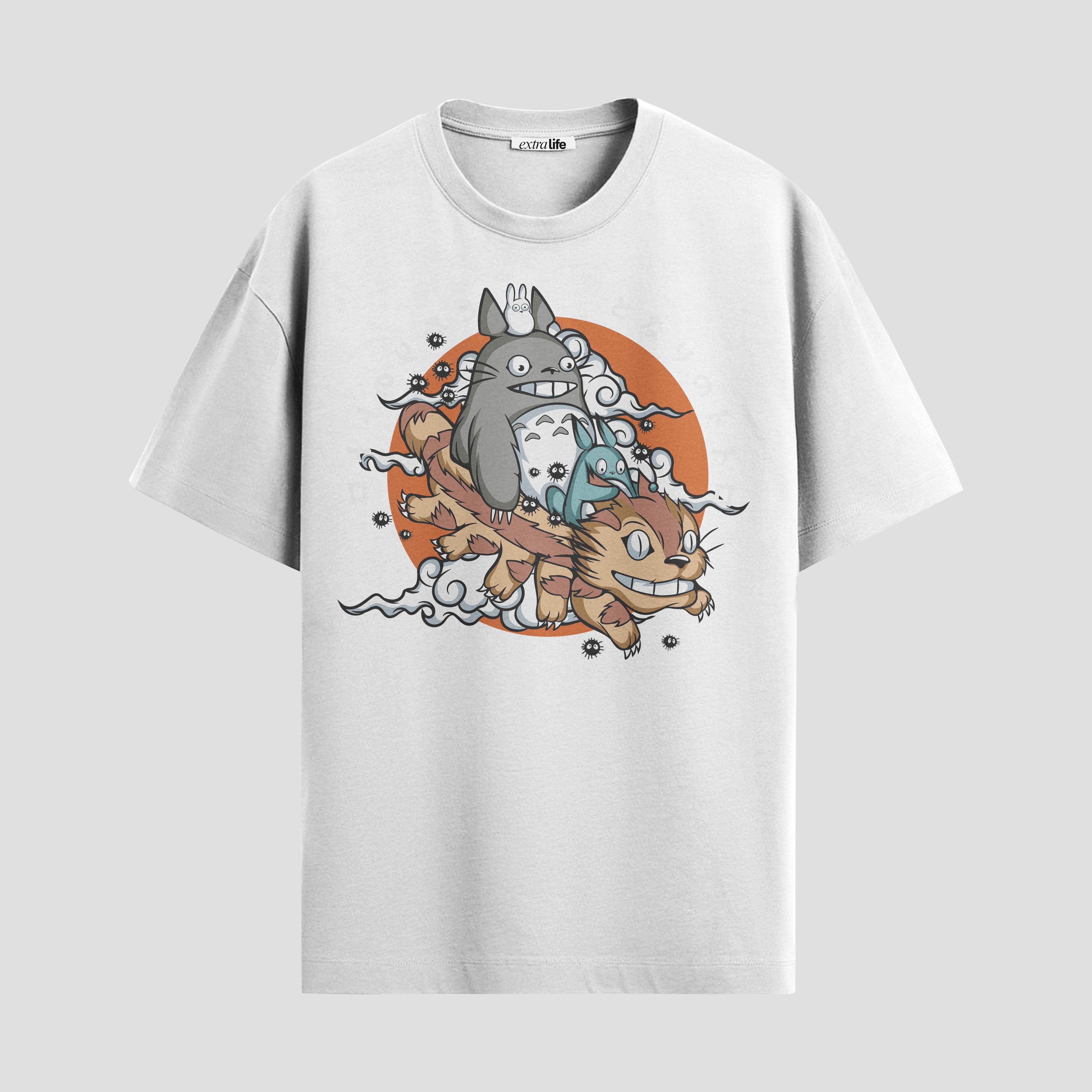 Playera urbana de anime y gaming ExtraLife MX, corte Standard Fit unisex ligero y transpirable en color Deep Black y Pure White, ropa de uso diario para gym y casual.