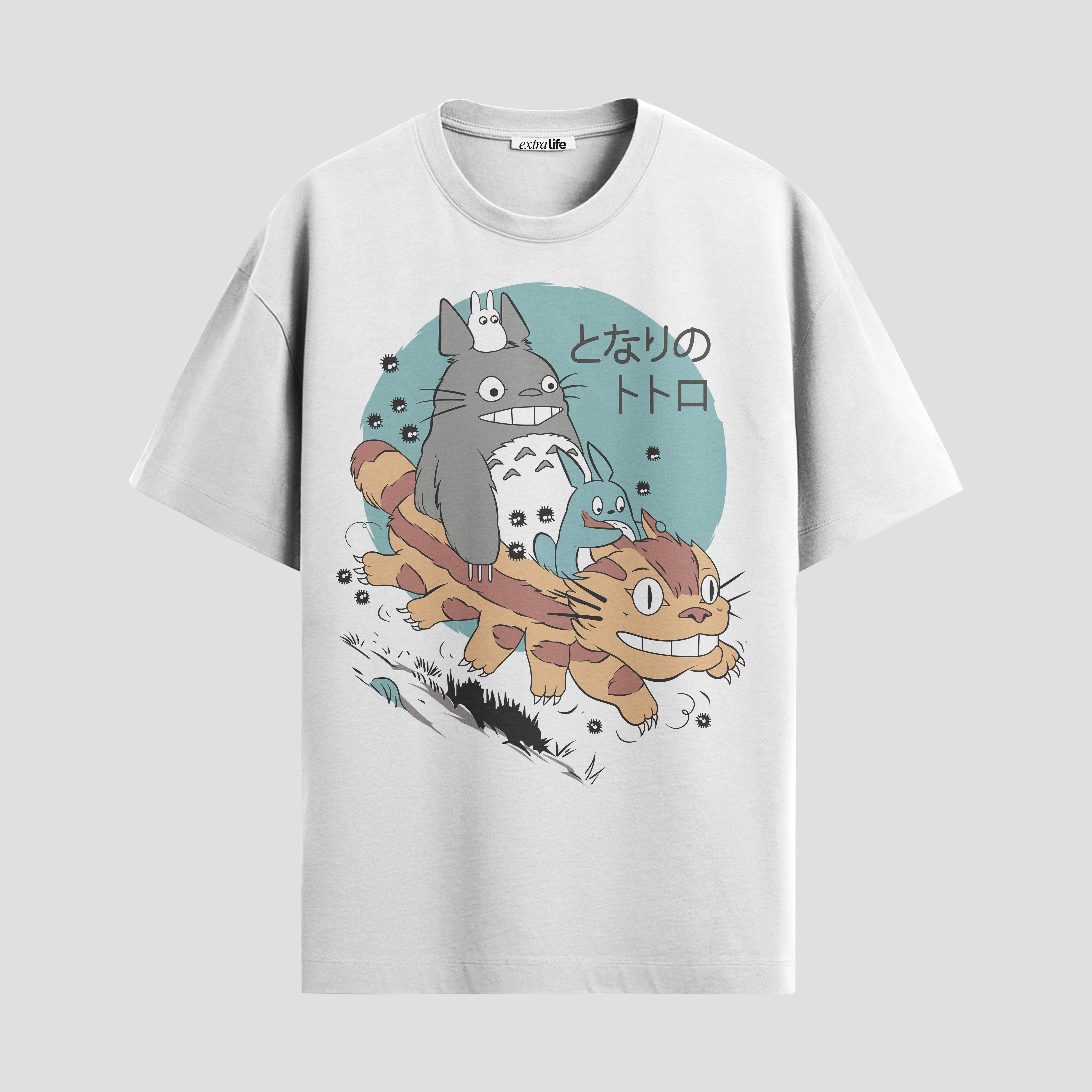Playera urbana de anime y gaming ExtraLife MX, corte Standard Fit unisex ligero y transpirable en color Deep Black y Pure White, ropa de uso diario para gym y casual.