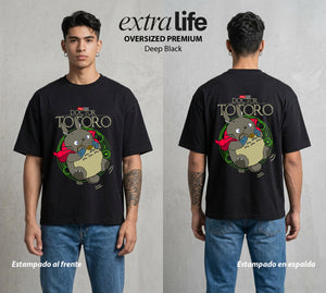 El Estudio del Viento | El Espiritu del Bien #02695 - Playera Oversized Premium | Deep Black - Foto en modelo