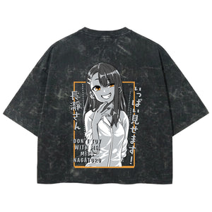 Playera streetwear premium de anime y gaming ExtraLife MX, corte boxy deluxe mineral wash heavyweight en color Acid Wash, moda urbana mexicana de culto.