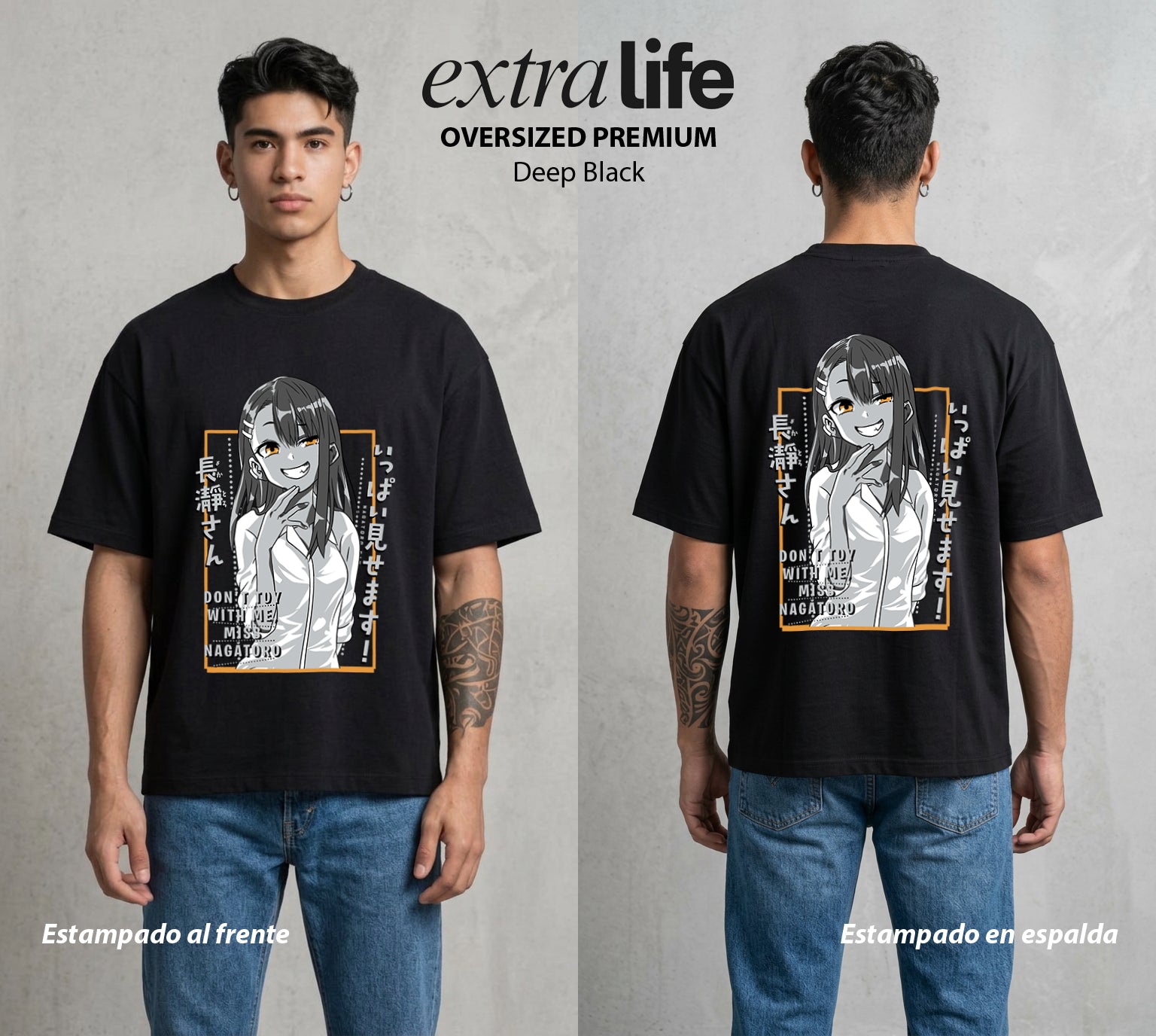 La Que Molesta | La Que No Para de Molestar #02696 - Playera Oversized Premium | Deep Black - Foto en modelo