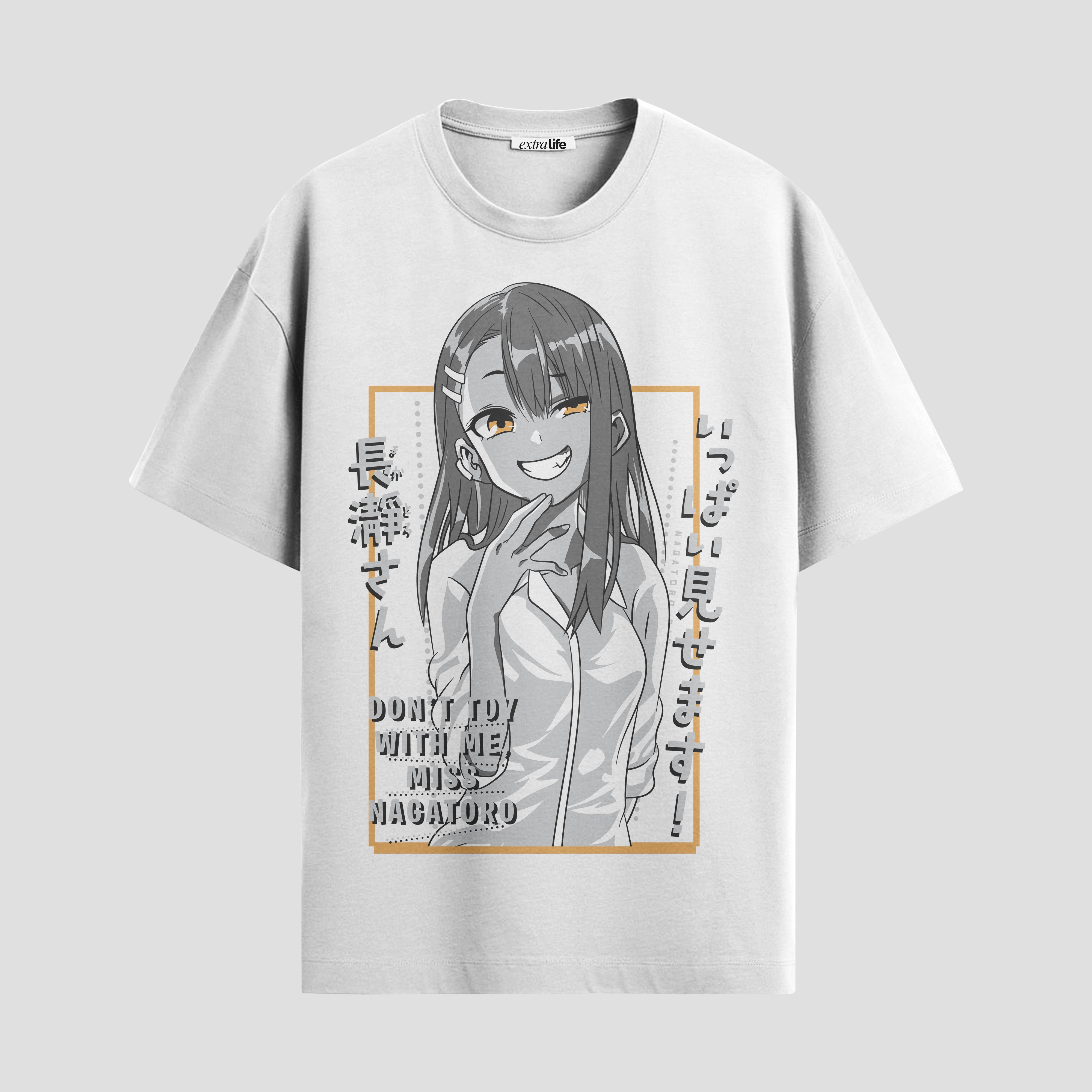 Playera urbana de anime y gaming ExtraLife MX, corte Standard Fit unisex ligero y transpirable en color Deep Black y Pure White, ropa de uso diario para gym y casual.