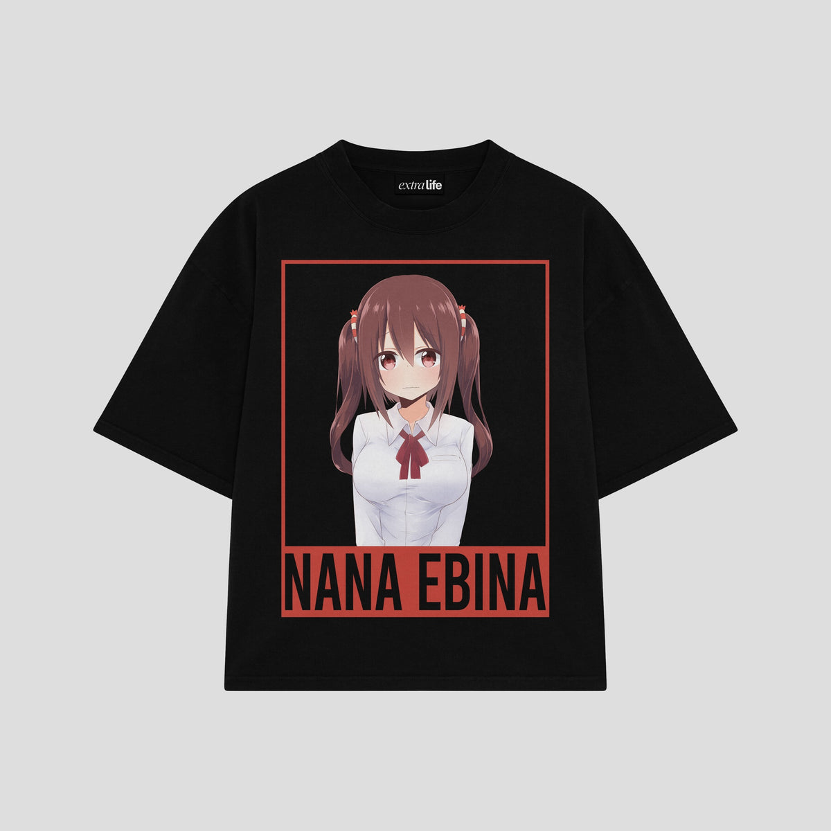 Playera streetwear premium de anime y gaming ExtraLife MX, corte oversized drop shoulder ligero y fresco en color Deep Black y Off-White, moda urbana mexicana de culto.