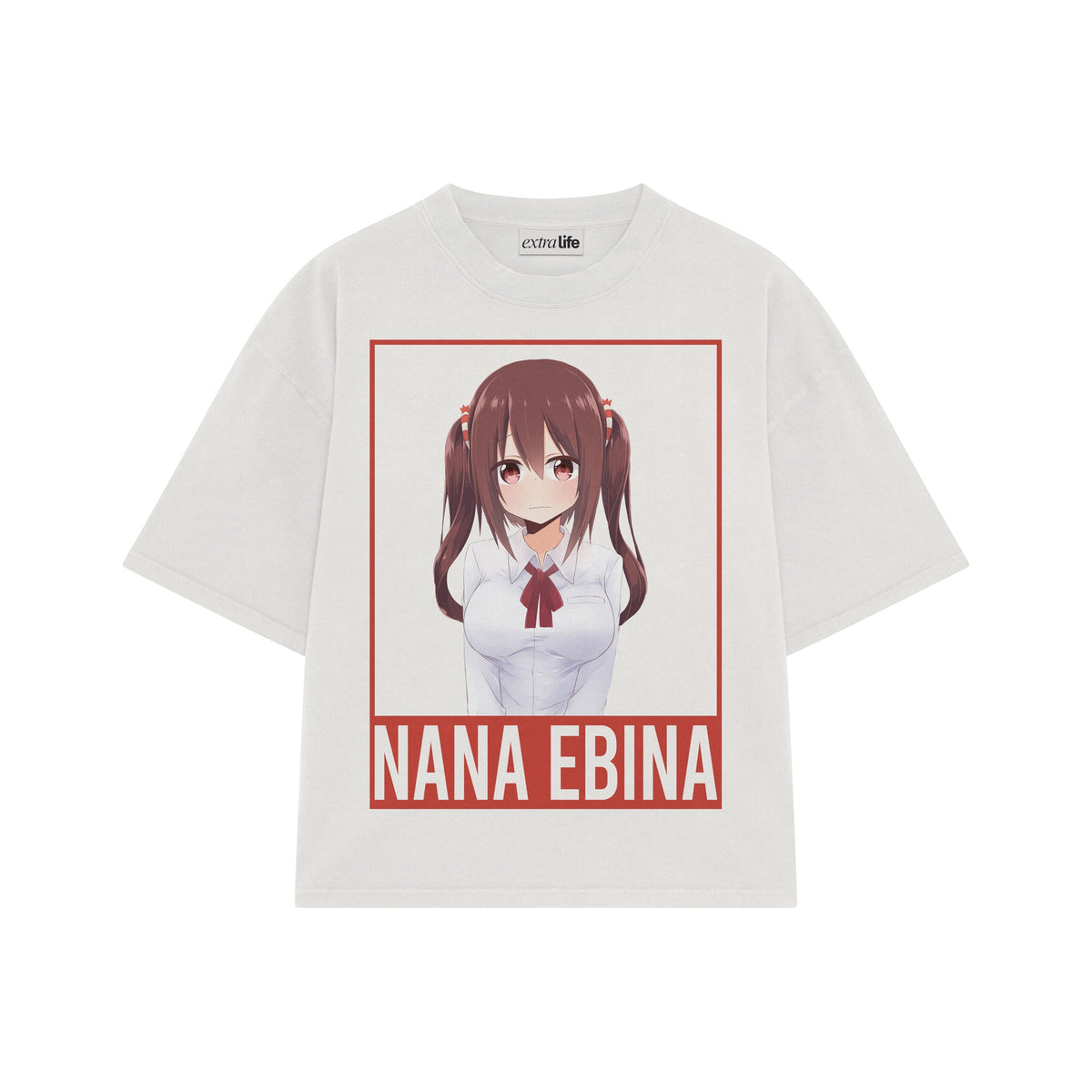 Playera streetwear premium de anime y gaming ExtraLife MX, corte oversized drop shoulder ligero y fresco en color Deep Black y Off-White, moda urbana mexicana de culto.
