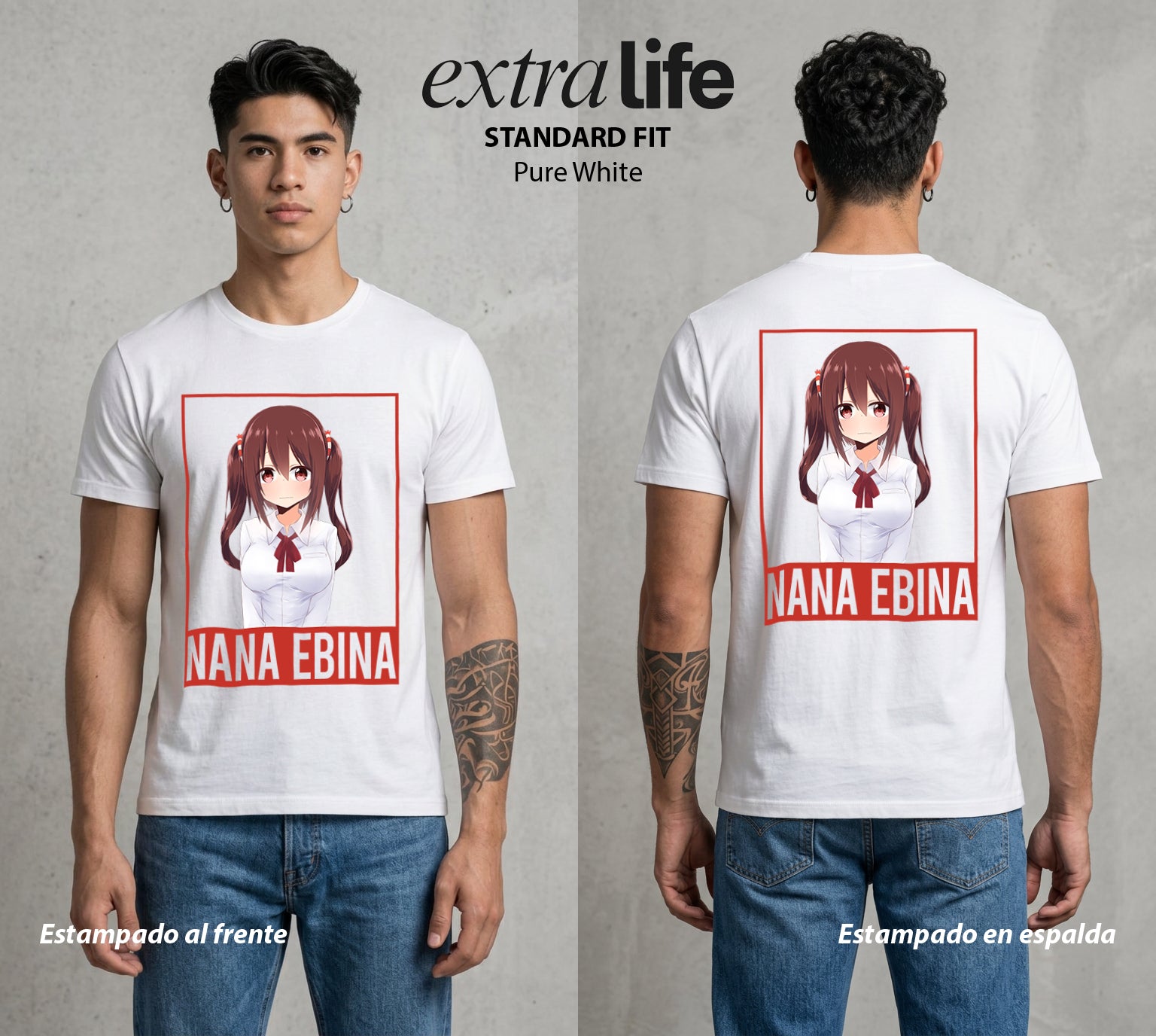 La Doble Vida | Dos Nanas Un Destino #02701 - Playera Standard Fit | Pure White - Foto en modelo