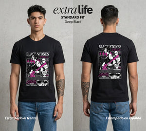 Dos Destinos Un Nombre | Dos Nanas Un Destino #02703 - Playera Standard Fit | Deep Black - Foto en modelo