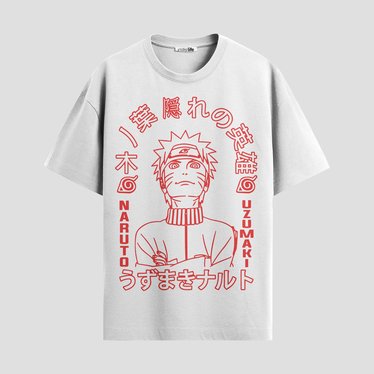 Playera urbana de anime y gaming ExtraLife MX, corte Classic Premium unisex ligero y transpirable en color Deep Black y Pure White, ropa de uso diario para gym y casual.