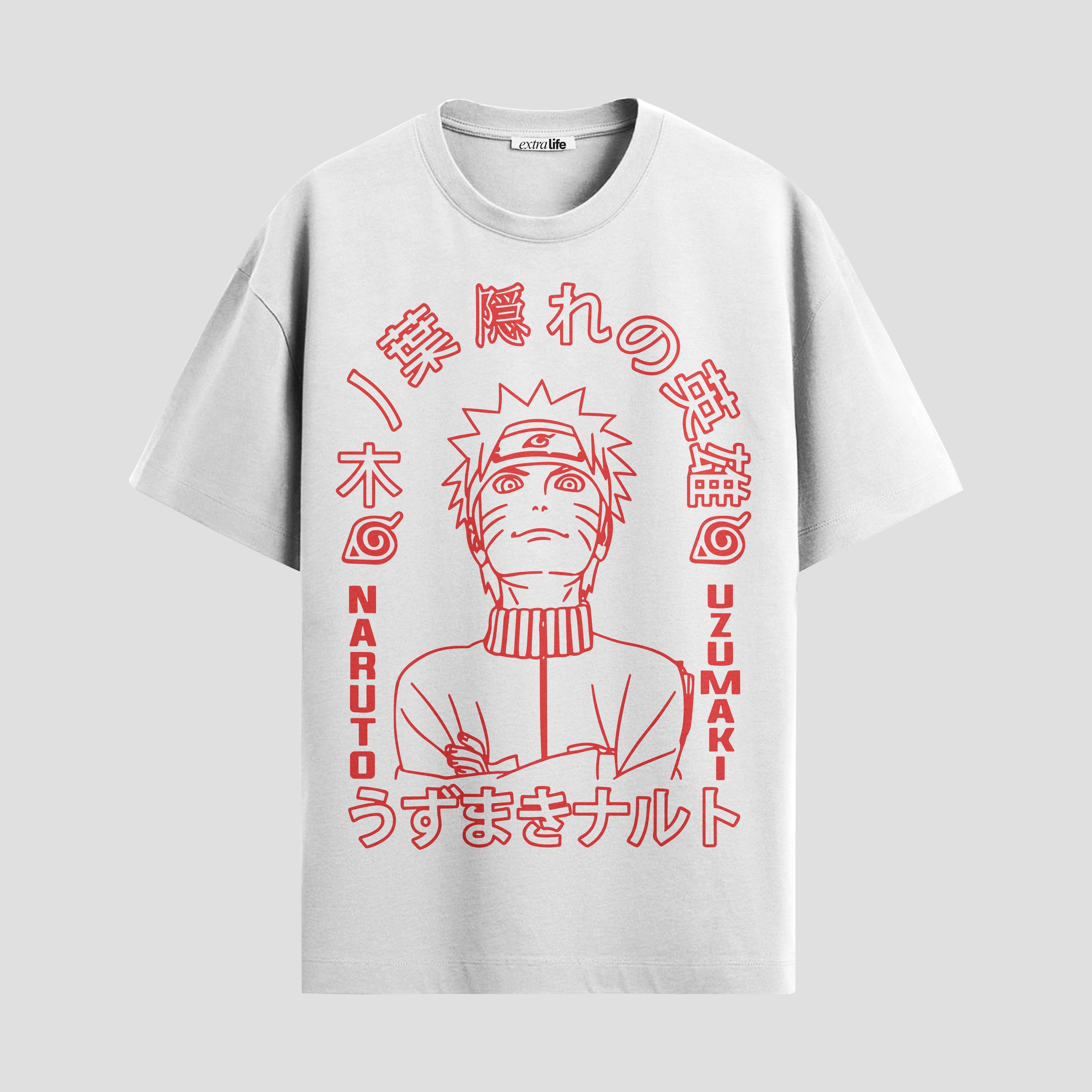Playera urbana de anime y gaming ExtraLife MX, corte Standard Fit unisex ligero y transpirable en color Deep Black y Pure White, ropa de uso diario para gym y casual.