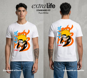 La Aldea Oculta | Dattebayo del Viento #02706 - Playera Standard Fit | Pure White - Foto en modelo