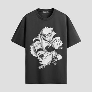 Playera urbana de anime y gaming ExtraLife MX, corte Standard Fit unisex ligero y transpirable en color Deep Black y Pure White, ropa de uso diario para gym y casual.