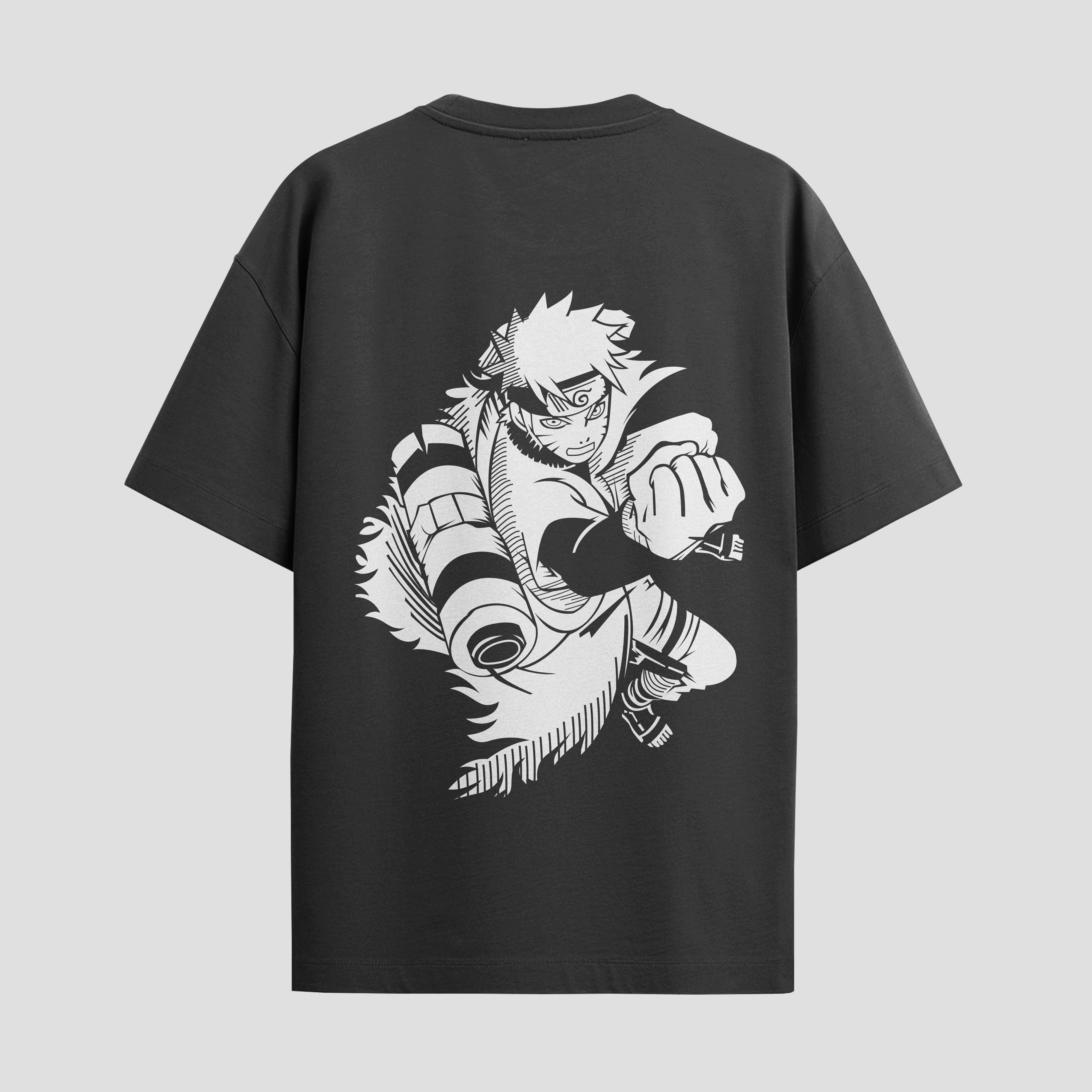 Playera urbana de anime y gaming ExtraLife MX, corte Standard Fit unisex ligero y transpirable en color Deep Black y Pure White, ropa de uso diario para gym y casual.