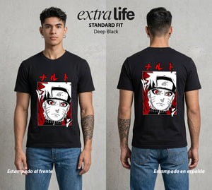 La Aldea Oculta | Ninja de la Hoja #02716 - Playera Standard Fit | Deep Black - Foto en modelo