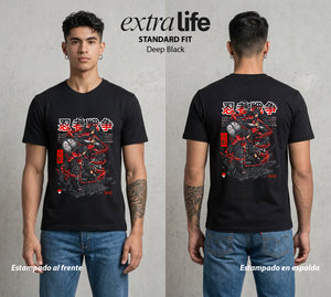 La Aldea Oculta | Ninja de la Hoja #02724 - Playera Standard Fit | Deep Black - Foto en modelo