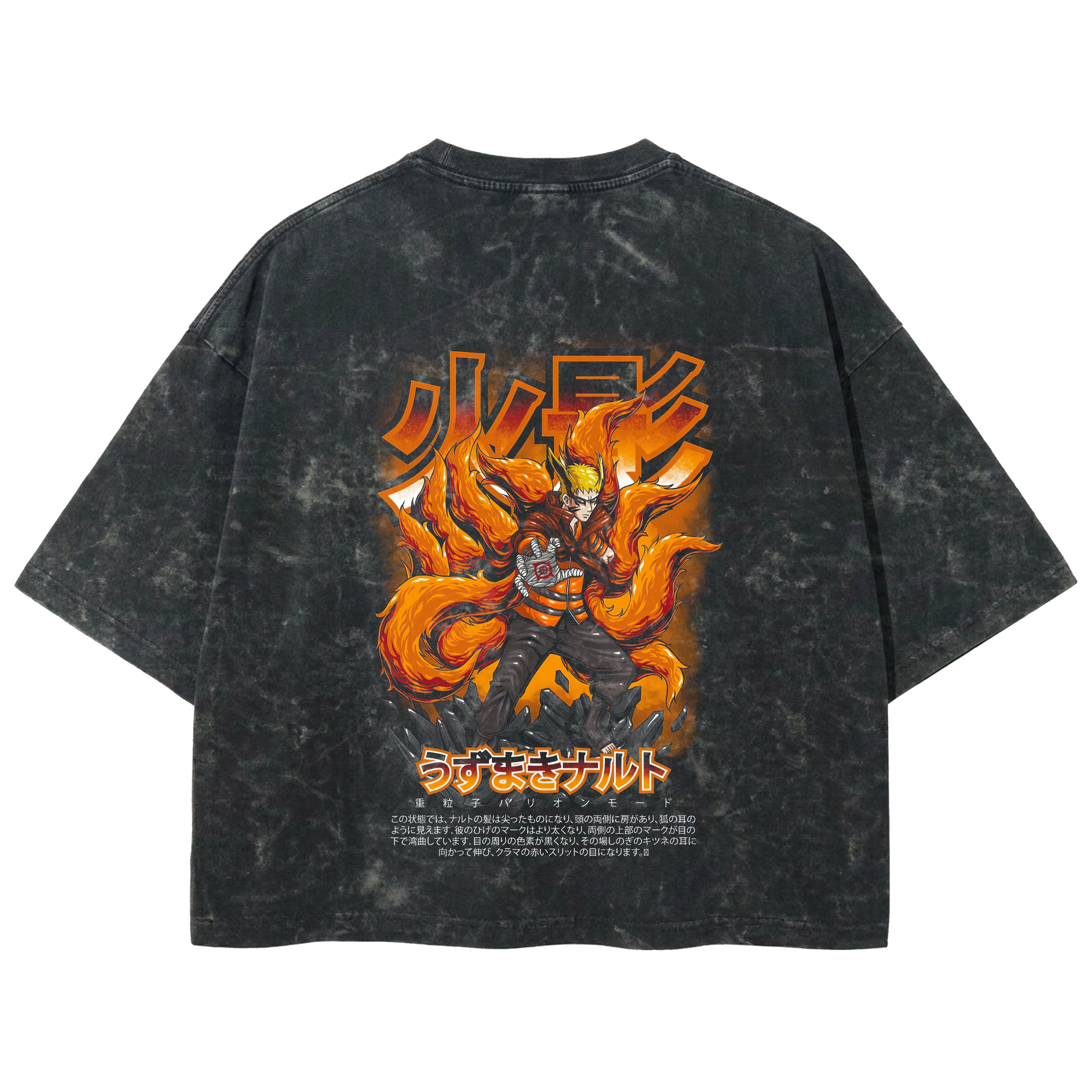 Playera streetwear premium de anime y gaming ExtraLife MX, corte boxy deluxe mineral wash heavyweight en color Acid Wash, moda urbana mexicana de culto.