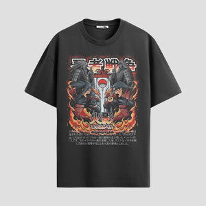 Playera urbana de anime y gaming ExtraLife MX, corte Standard Fit unisex ligero y transpirable en color Deep Black y Pure White, ropa de uso diario para gym y casual.