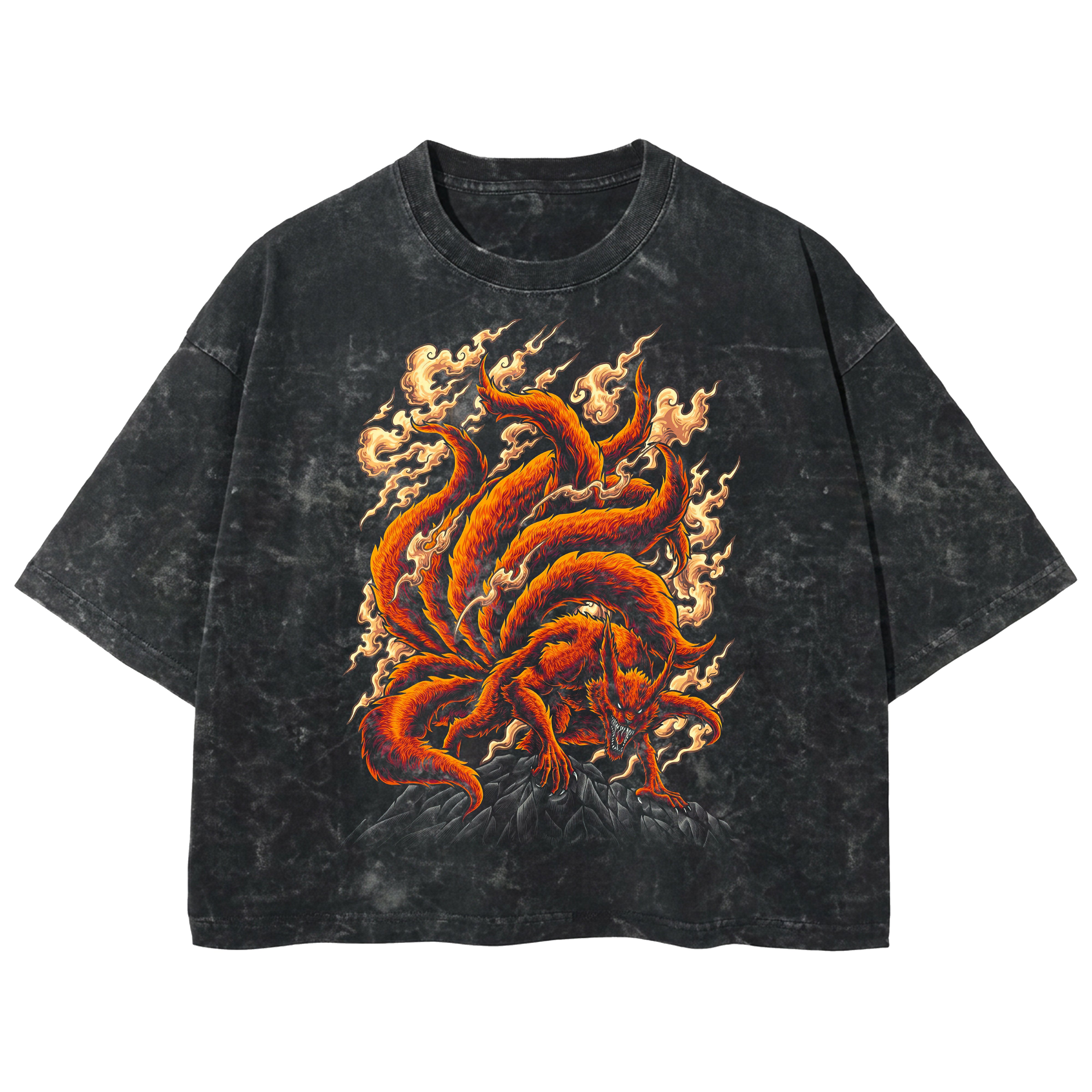 Playera streetwear premium de anime y gaming ExtraLife MX, corte boxy deluxe mineral wash heavyweight en color Acid Wash, moda urbana mexicana de culto.