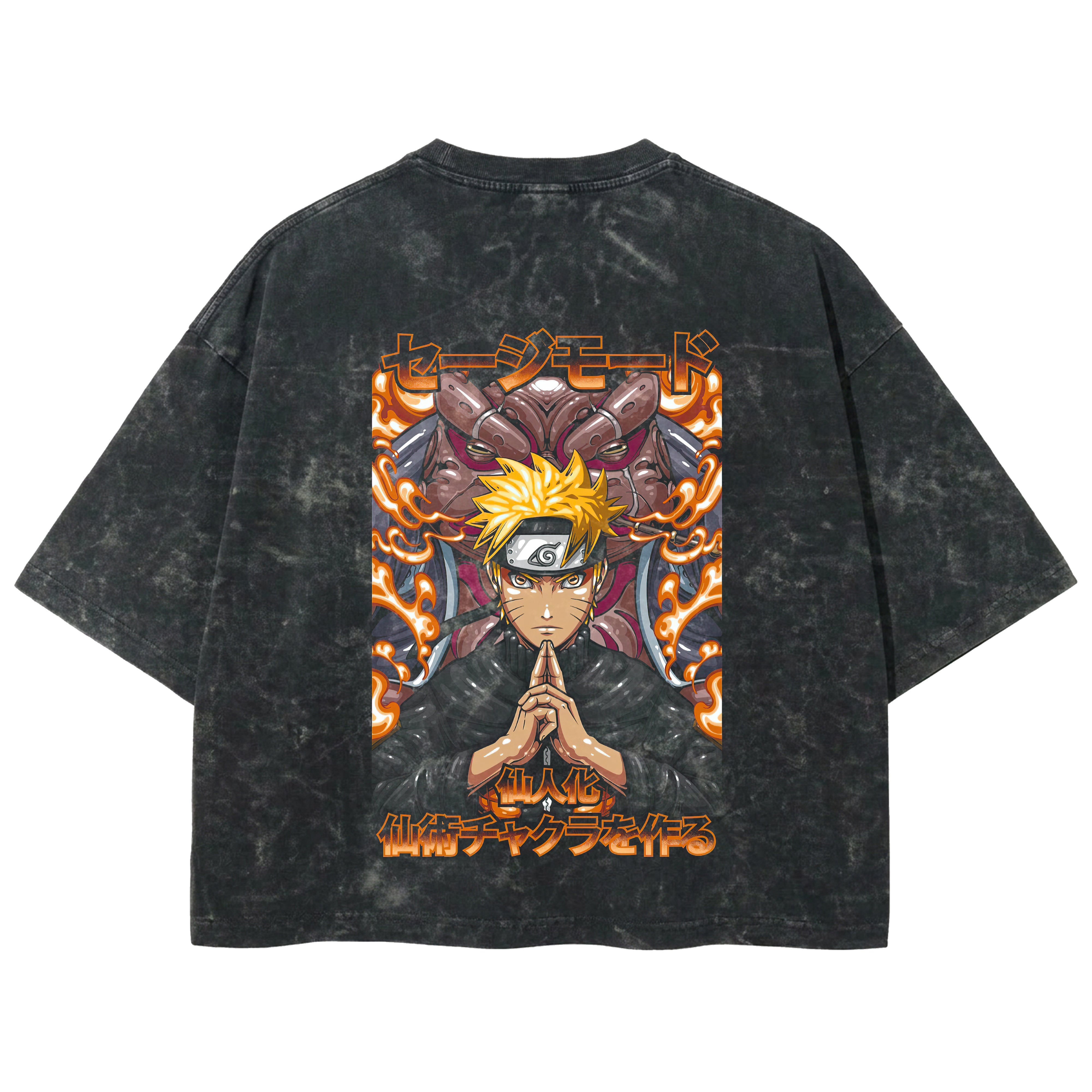 Playera streetwear premium de anime y gaming ExtraLife MX, corte boxy deluxe mineral wash heavyweight en color Acid Wash, moda urbana mexicana de culto.