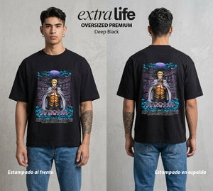 La Aldea Oculta | El Niño del Amor #02736 - Playera Oversized Premium | Deep Black - Foto en modelo
