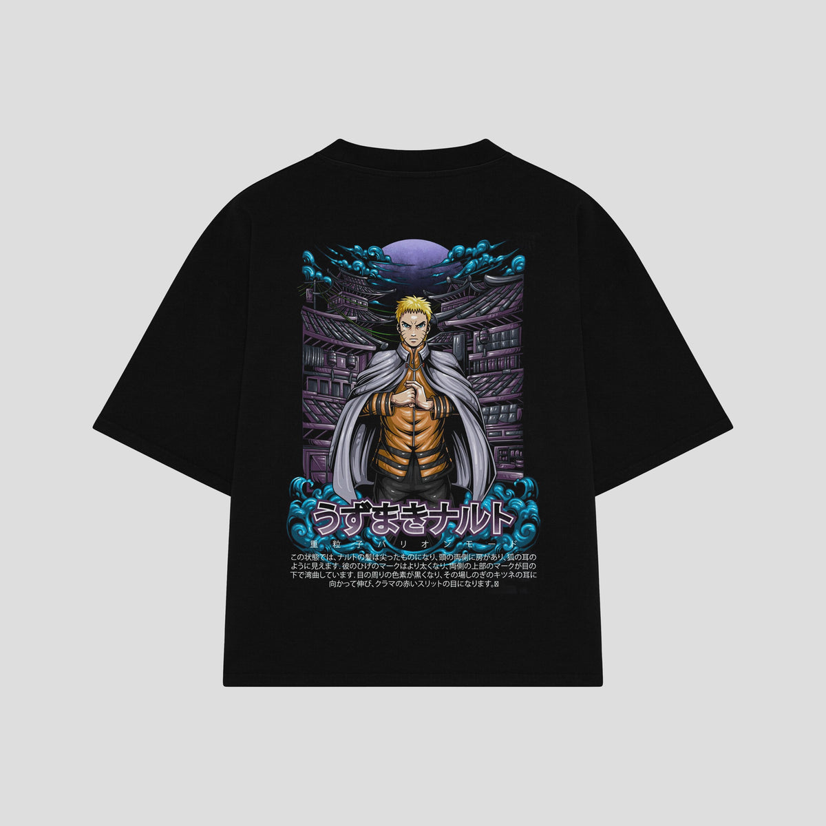 Playera streetwear premium de anime y gaming ExtraLife MX, corte oversized drop shoulder ligero y fresco en color Deep Black y Off-White, moda urbana mexicana de culto.