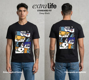 La Aldea Oculta | El Hokage del Futuro #02751 - Playera Standard Fit | Deep Black - Foto en modelo