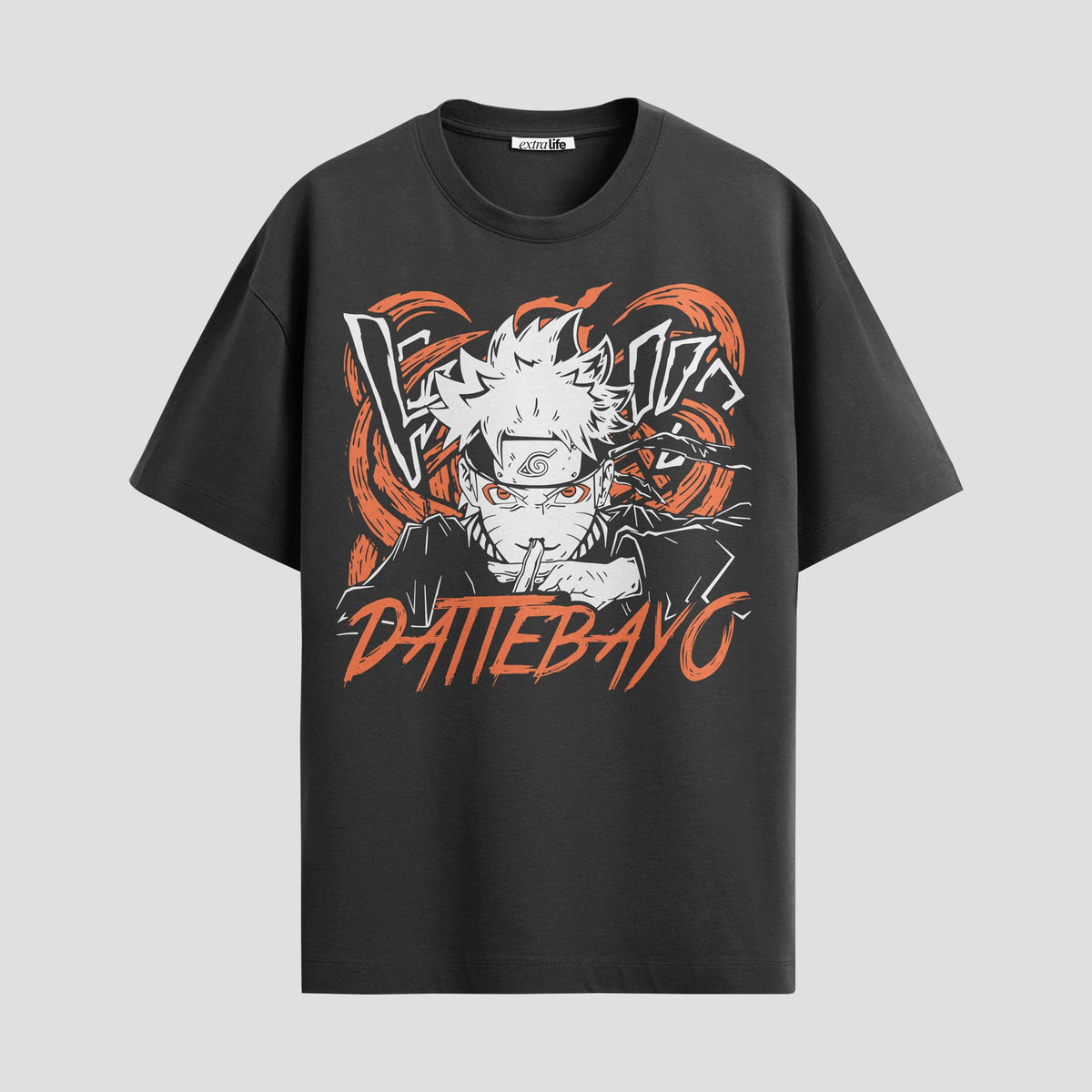 Playera urbana de anime y gaming ExtraLife MX, corte Classic Premium unisex ligero y transpirable en color Deep Black y Pure White, ropa de uso diario para gym y casual.