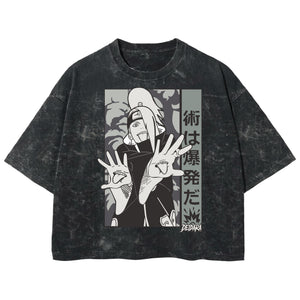 Playera streetwear premium de anime y gaming ExtraLife MX, corte boxy deluxe mineral wash heavyweight en color Acid Wash, moda urbana mexicana de culto.