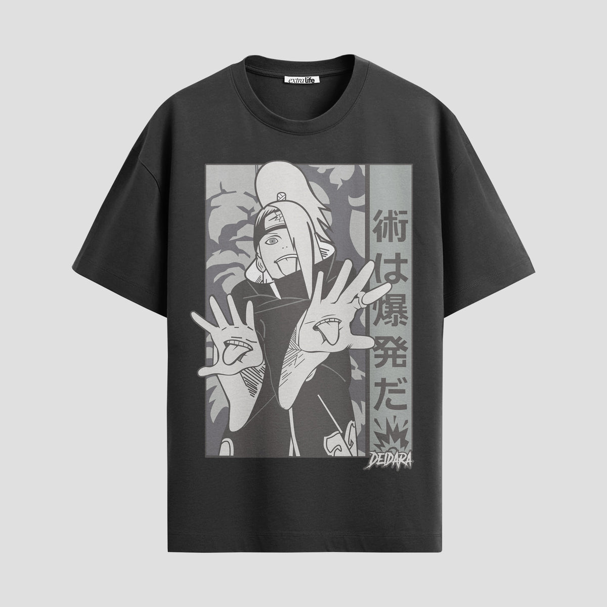 Playera urbana de anime y gaming ExtraLife MX, corte Classic Premium unisex ligero y transpirable en color Deep Black y Pure White, ropa de uso diario para gym y casual.