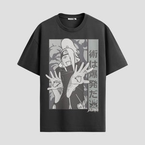 Playera urbana de anime y gaming ExtraLife MX, corte Standard Fit unisex ligero y transpirable en color Deep Black y Pure White, ropa de uso diario para gym y casual.