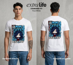 La Aldea Oculta | Zorro de Nueve Colas Pop Art #02757 - Playera Standard Fit | Pure White - Foto en modelo