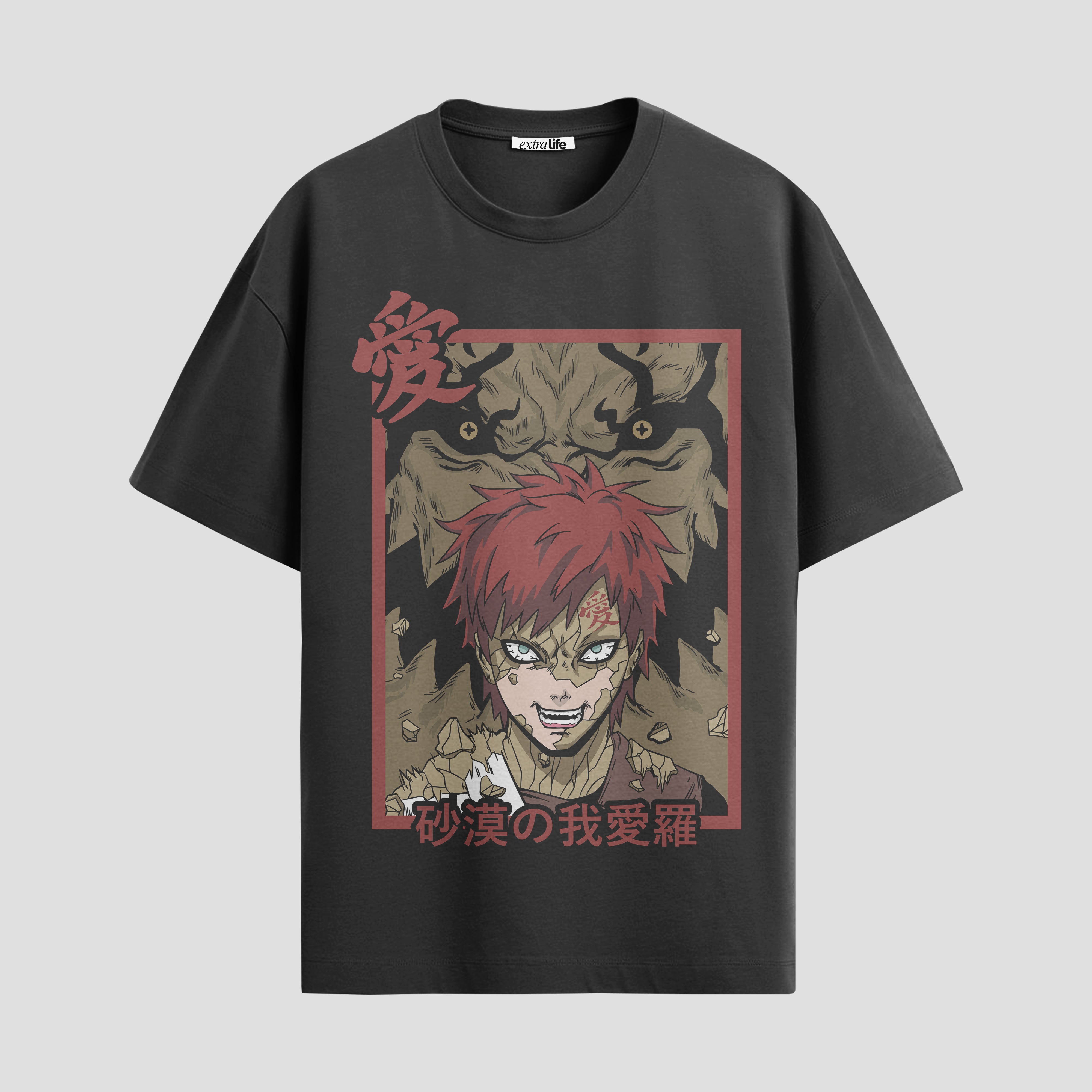 Playera urbana de anime y gaming ExtraLife MX, corte Standard Fit unisex ligero y transpirable en color Deep Black y Pure White, ropa de uso diario para gym y casual.