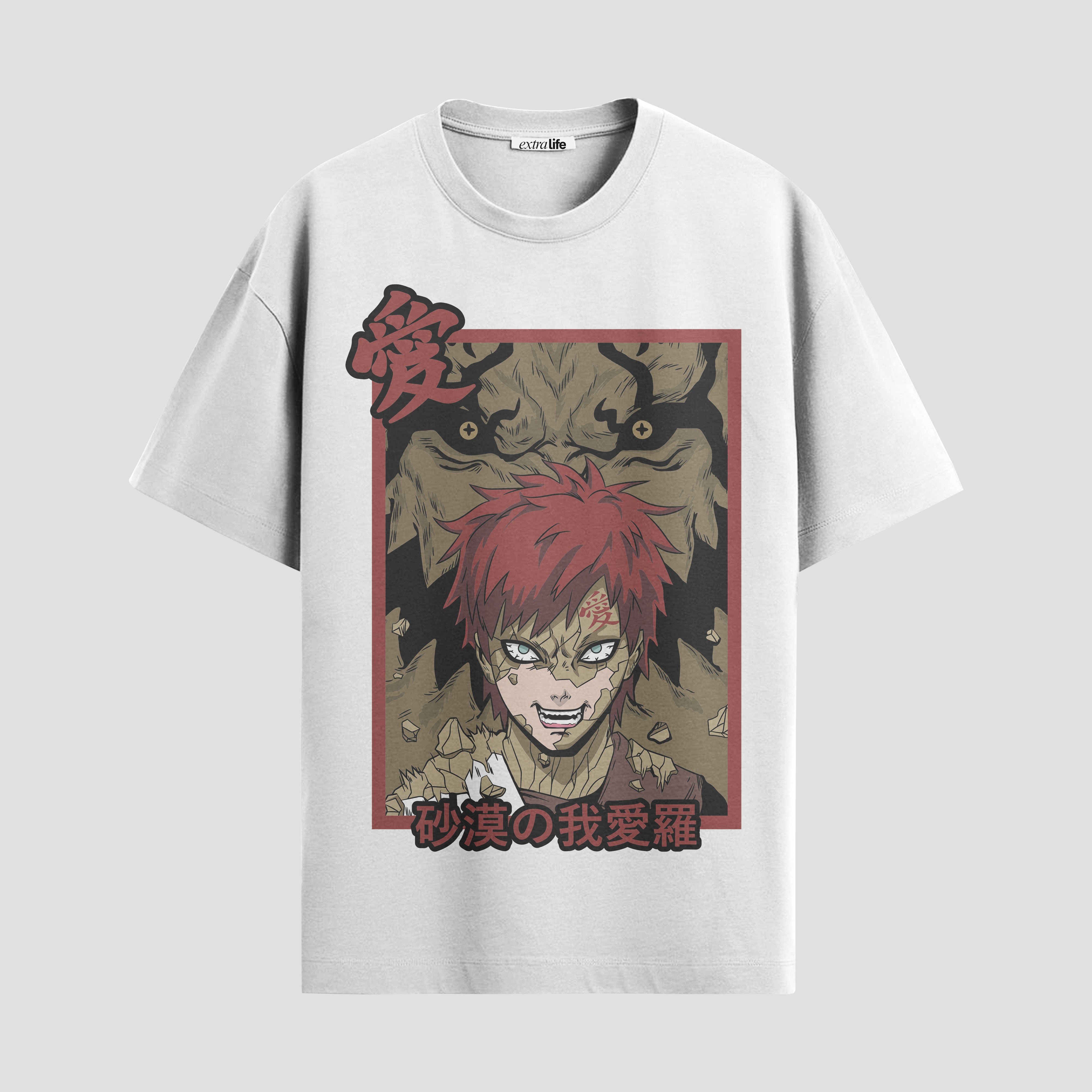 Playera urbana de anime y gaming ExtraLife MX, corte Standard Fit unisex ligero y transpirable en color Deep Black y Pure White, ropa de uso diario para gym y casual.