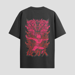 Playera urbana de anime y gaming ExtraLife MX, corte Standard Fit unisex ligero y transpirable en color Deep Black y Pure White, ropa de uso diario para gym y casual.