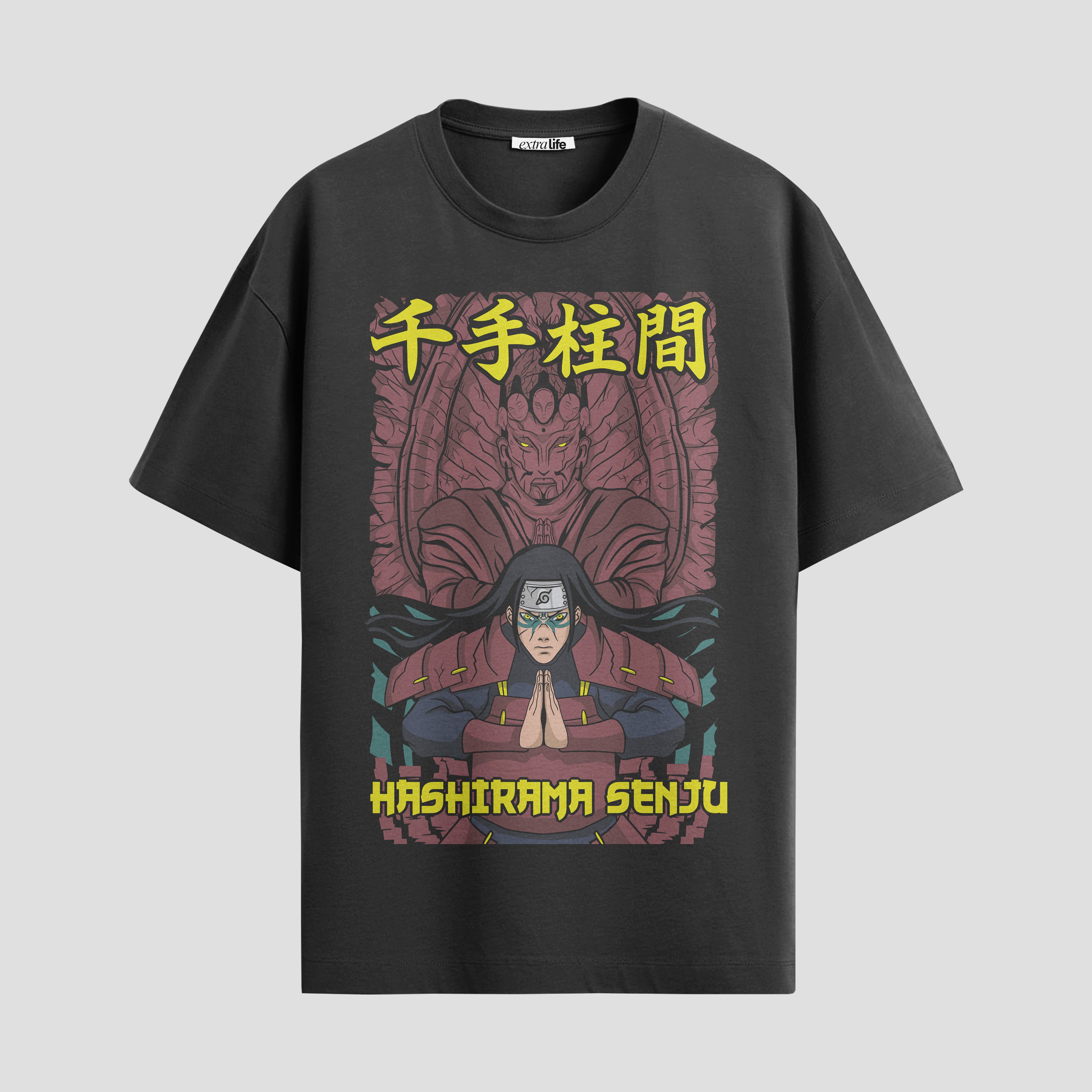Playera urbana de anime y gaming ExtraLife MX, corte Standard Fit unisex ligero y transpirable en color Deep Black y Pure White, ropa de uso diario para gym y casual.