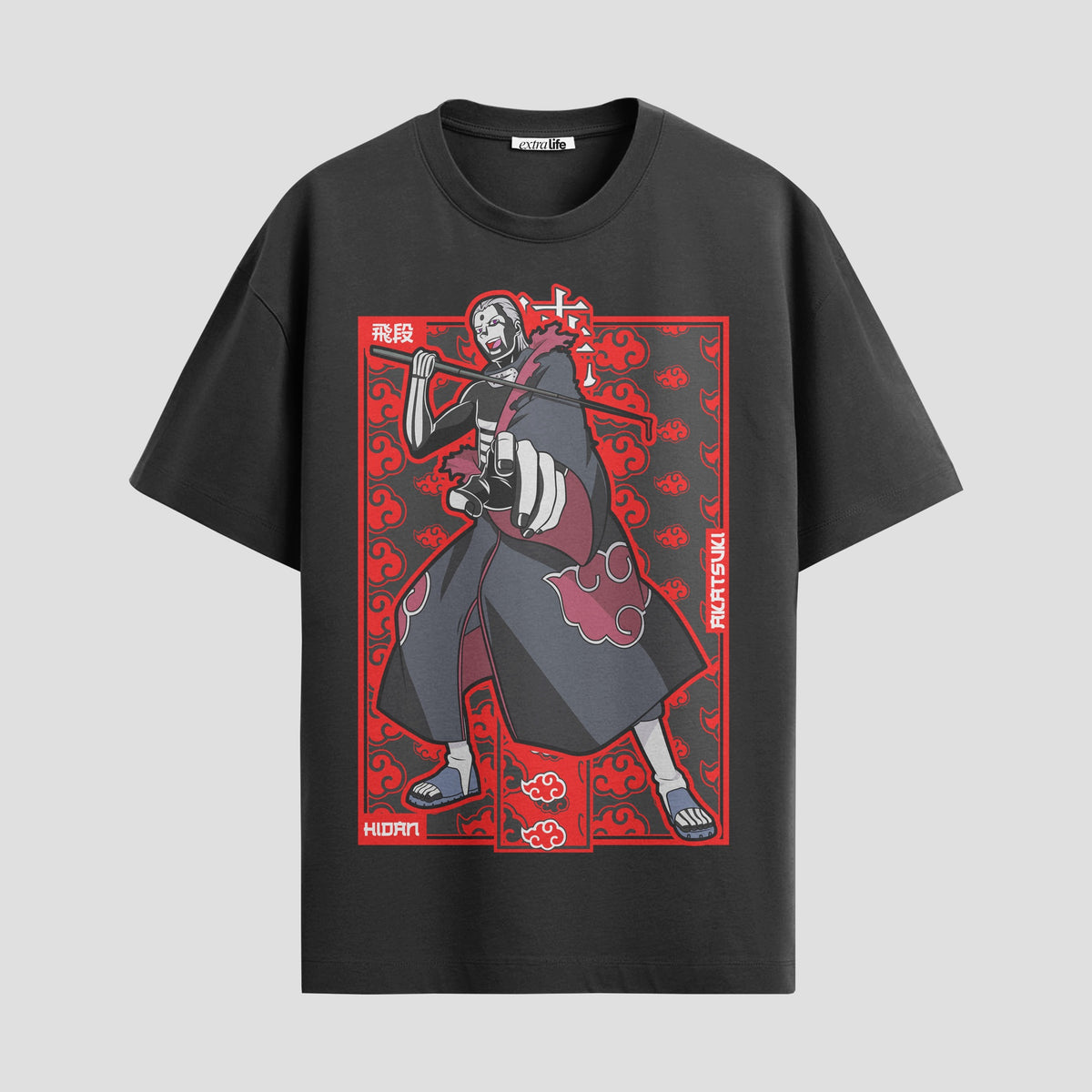 Playera urbana de anime y gaming ExtraLife MX, corte Classic Premium unisex ligero y transpirable en color Deep Black y Pure White, ropa de uso diario para gym y casual.