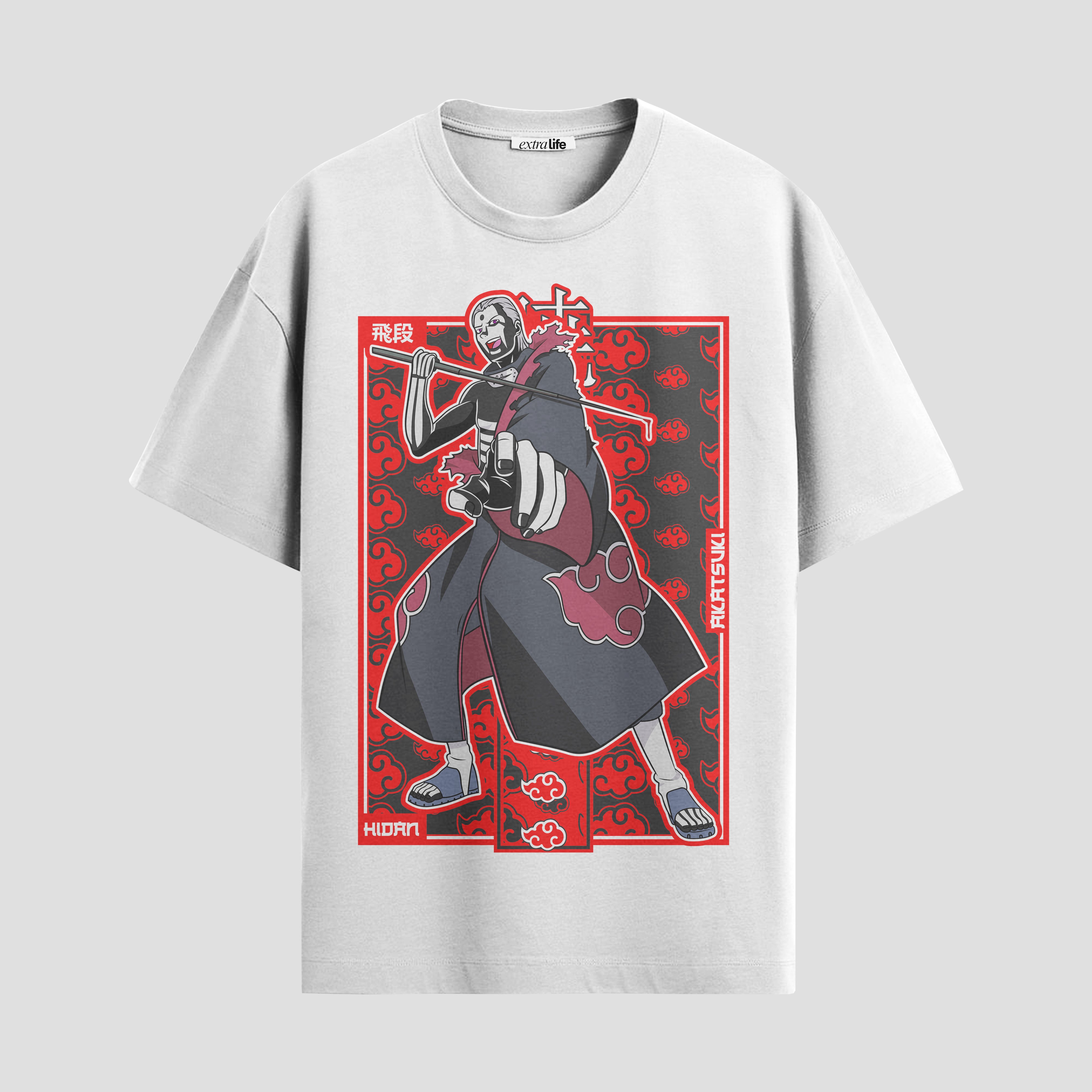 Playera urbana de anime y gaming ExtraLife MX, corte Standard Fit unisex ligero y transpirable en color Deep Black y Pure White, ropa de uso diario para gym y casual.