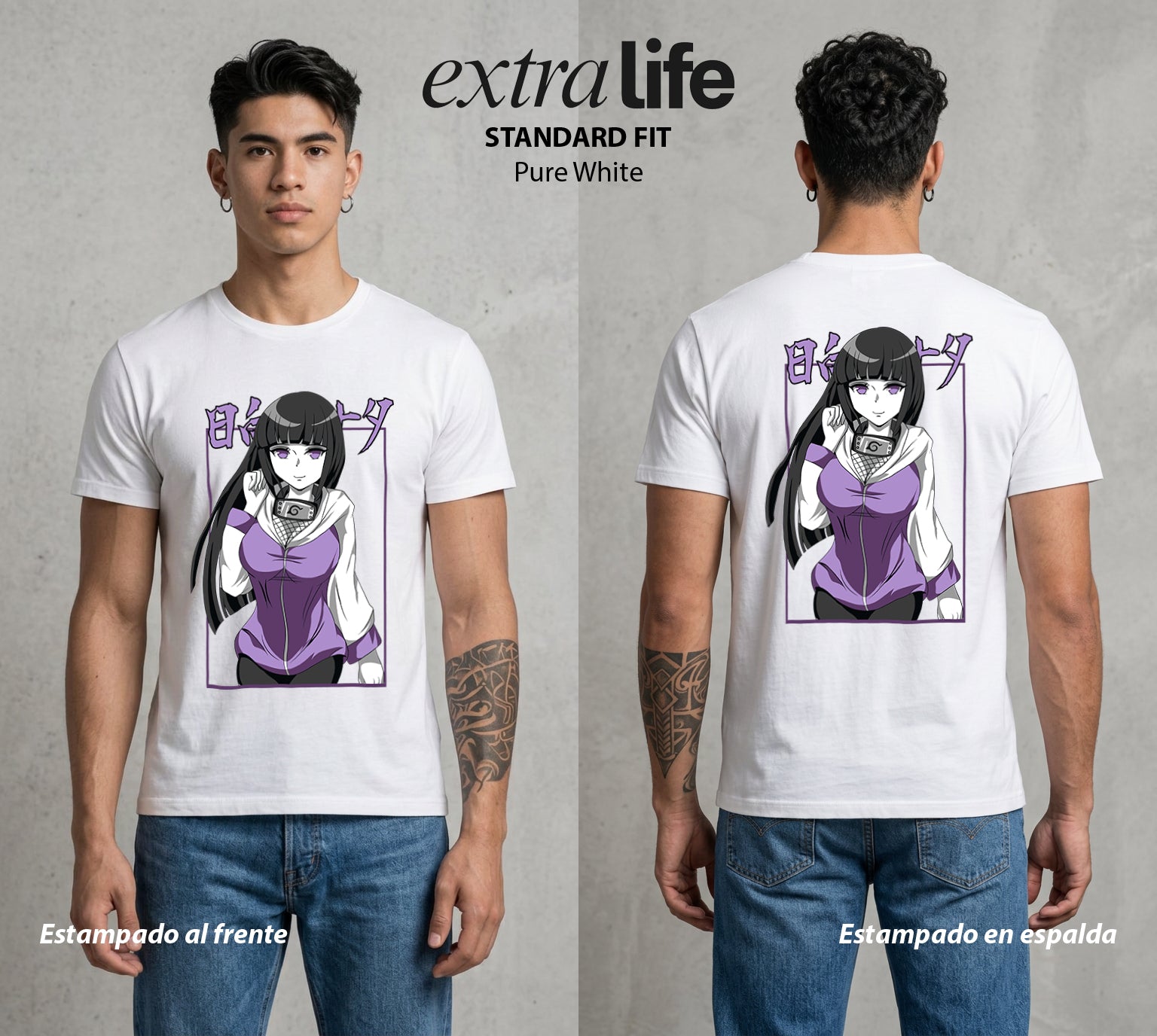 La Aldea Oculta | El Hokage del Futuro #02780 - Playera Standard Fit | Pure White - Foto en modelo