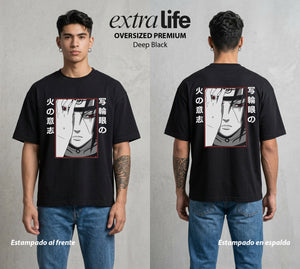 La Aldea Oculta | El Niño del Amor #02787 - Playera Oversized Premium | Deep Black - Foto en modelo
