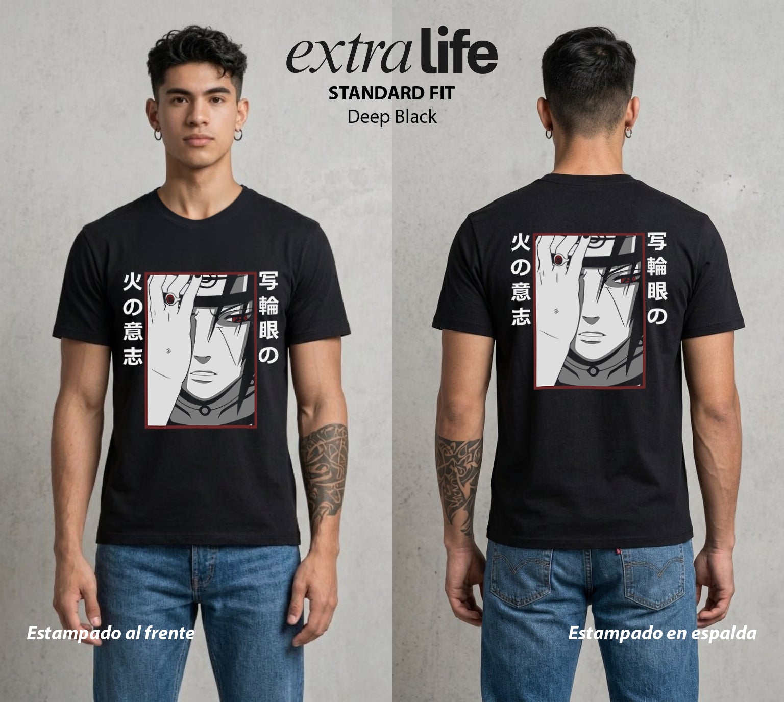 La Aldea Oculta | El Niño del Amor #02787 - Playera Standard Fit | Deep Black - Foto en modelo
