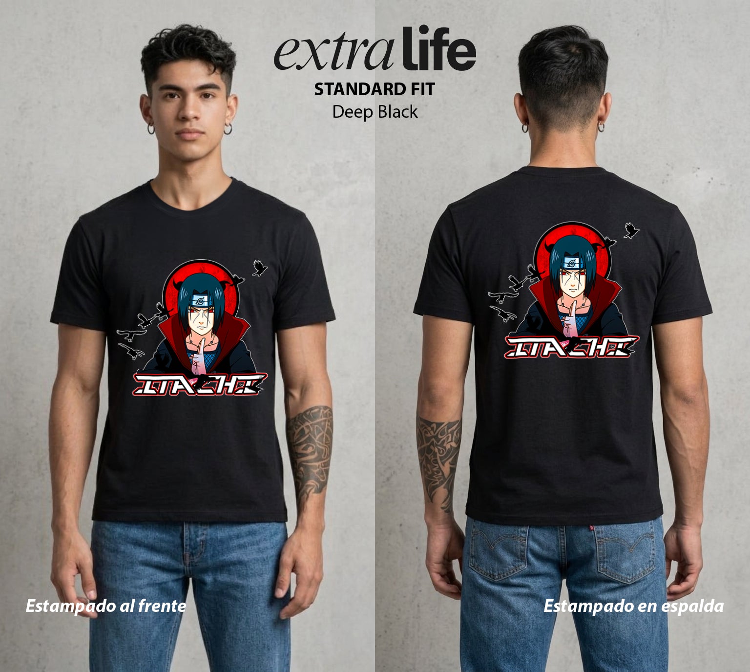 La Aldea Oculta | El Hokage del Futuro #02791 - Playera Standard Fit | Deep Black - Foto en modelo