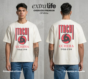 La Aldea Oculta | Zorro de Nueve Colas #02792 - Playera Oversized Premium | Off White - Foto en modelo