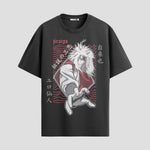 Playera urbana de anime y gaming ExtraLife MX, corte Standard Fit unisex ligero y transpirable en color Deep Black y Pure White, ropa de uso diario para gym y casual.