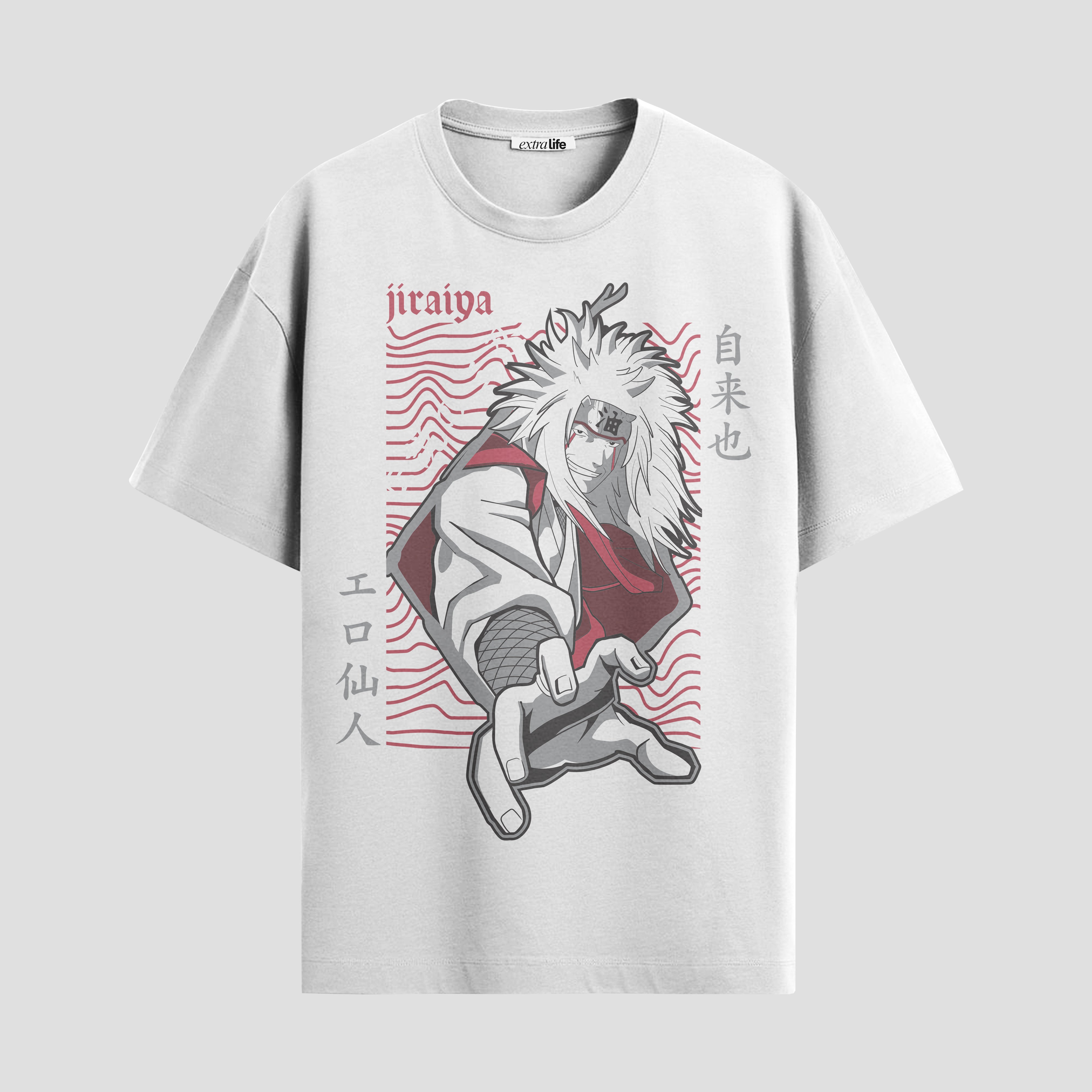Playera urbana de anime y gaming ExtraLife MX, corte Standard Fit unisex ligero y transpirable en color Deep Black y Pure White, ropa de uso diario para gym y casual.