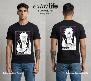 La Aldea Oculta | Poder del Chakra Zorro #02802 - Playera Standard Fit | Deep Black - Foto en modelo