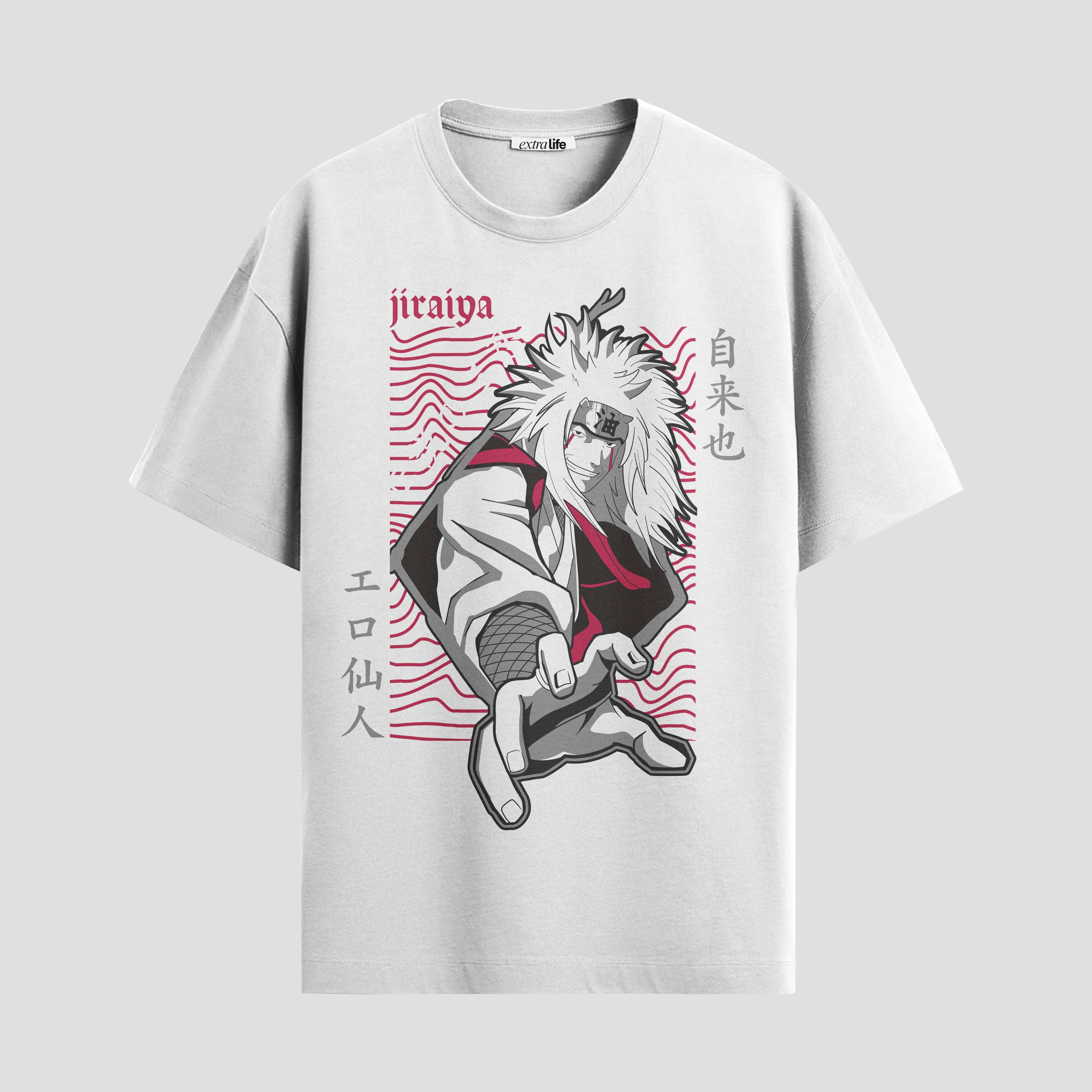 Playera urbana de anime y gaming ExtraLife MX, corte Standard Fit unisex ligero y transpirable en color Deep Black y Pure White, ropa de uso diario para gym y casual.