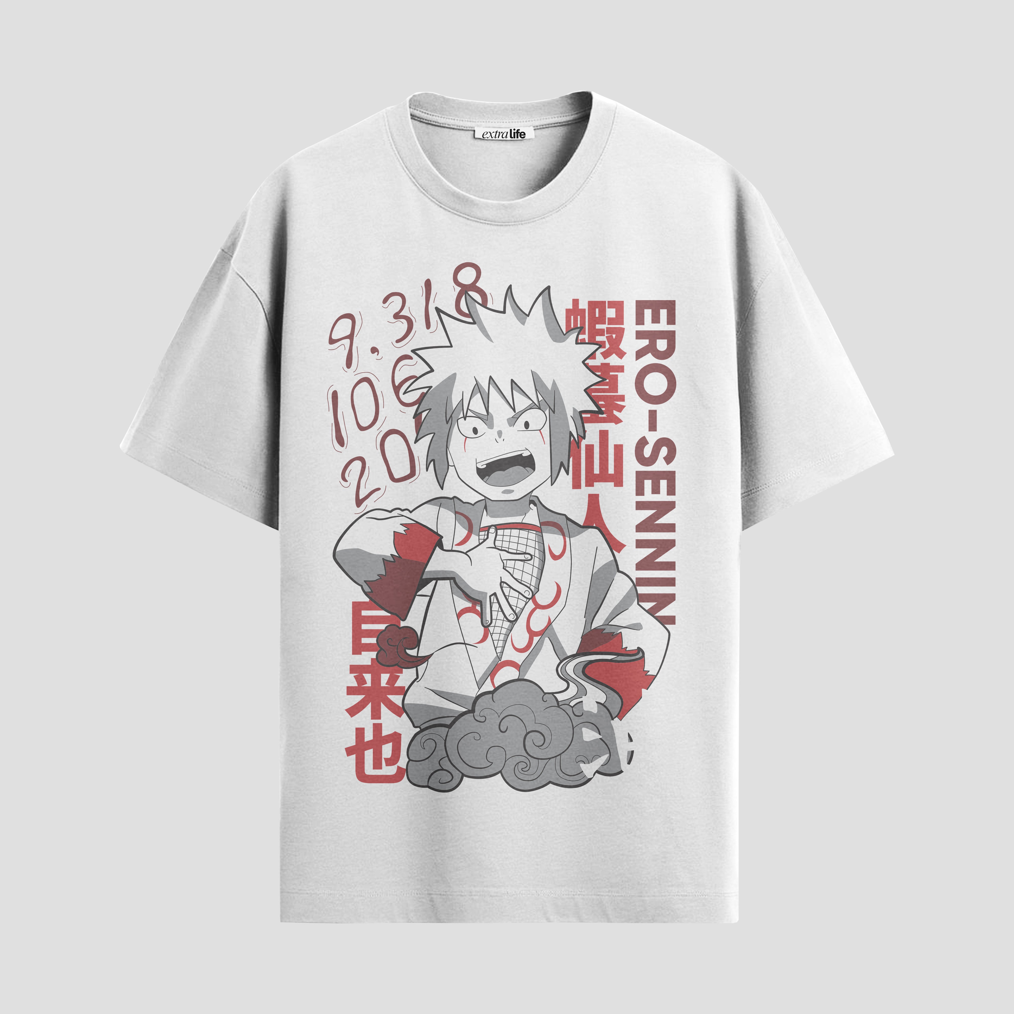 Playera urbana de anime y gaming ExtraLife MX, corte Standard Fit unisex ligero y transpirable en color Deep Black y Pure White, ropa de uso diario para gym y casual.