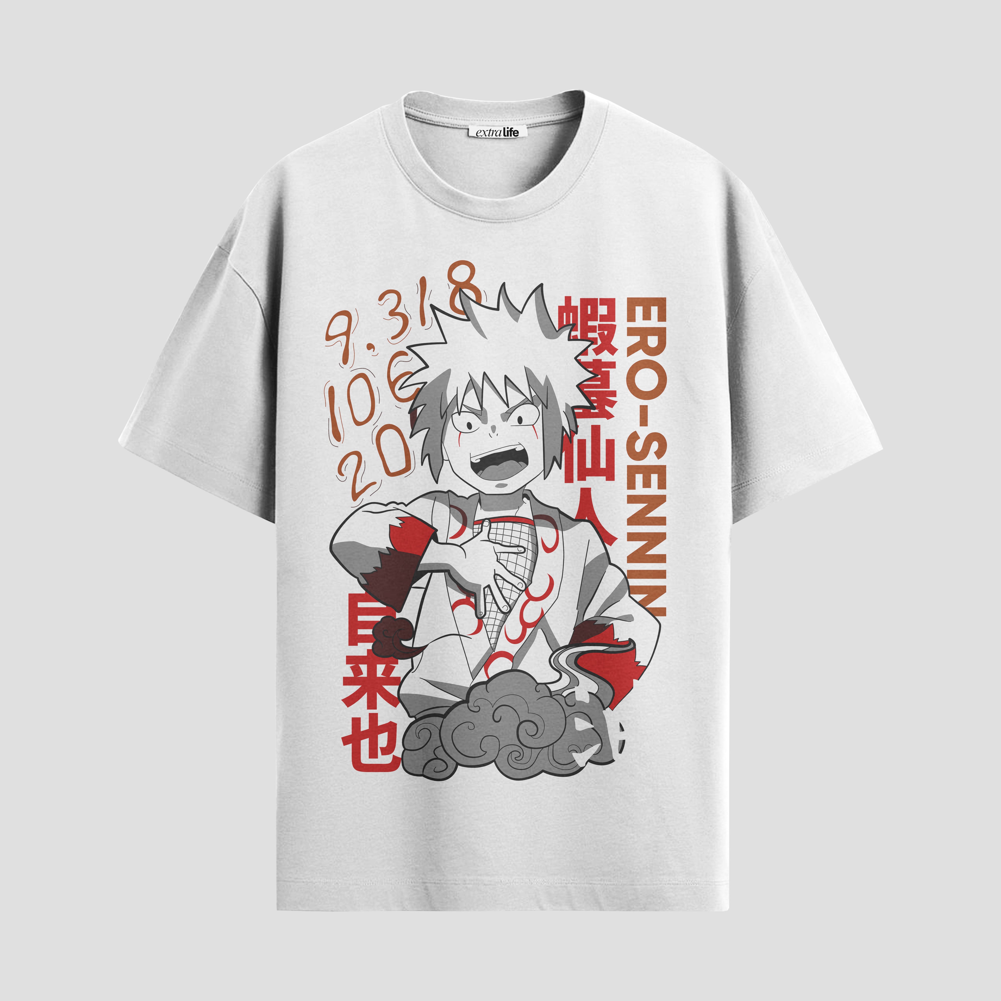 Playera urbana de anime y gaming ExtraLife MX, corte Standard Fit unisex ligero y transpirable en color Deep Black y Pure White, ropa de uso diario para gym y casual.